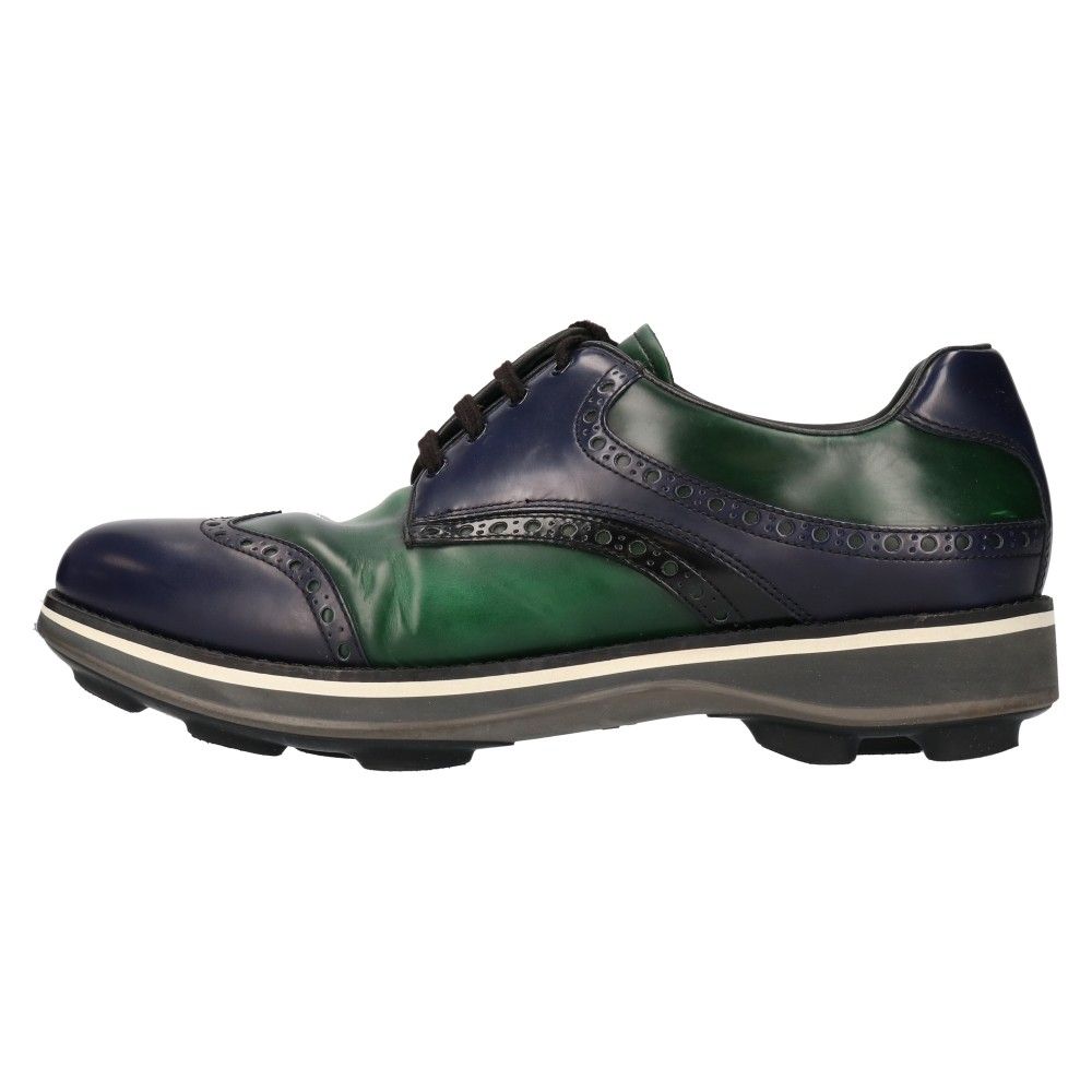 PRADA (プラダ) ウィングチップ レザースニーカーシューズ ネイビー  