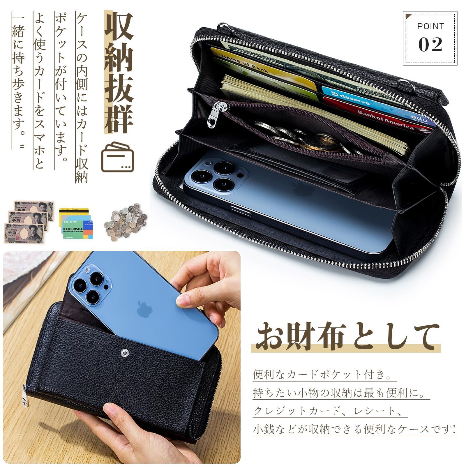フォロー割】ミニ ショルダーバッグ 小物入れ 長財布 レジャーバッグ 