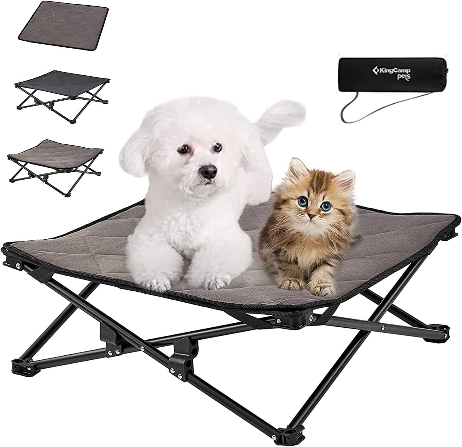 人気商品ドッグコット 犬用ベッド ペットベッド アウトドア 折りたたみ 洗える KingCamp クッション付き 地面から離れ キャンプ 小型犬用 Ｓ