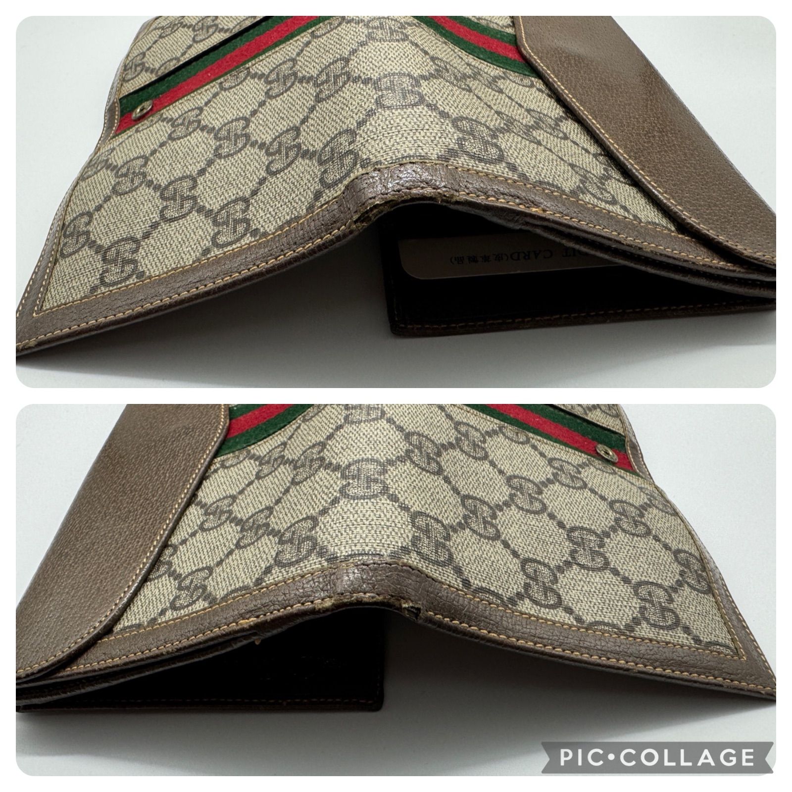 GUCCI オールドグッチ シェリーライン PVC 長財布 レトロ - メルカリ