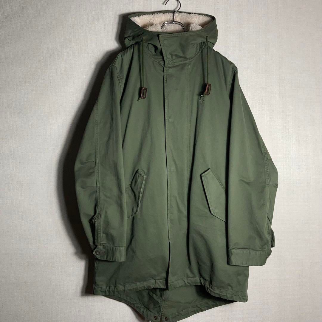 FRED PERRY ダウンライナー付き モッズコート カーキM FRED PERRY