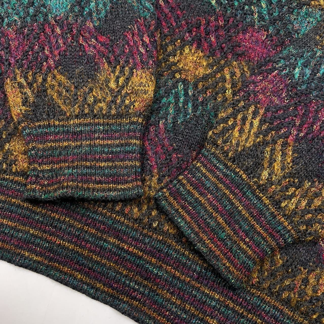 イタリア製 MISSONI ミッソーニ デザイン 総柄 モヘア混 ウールニット