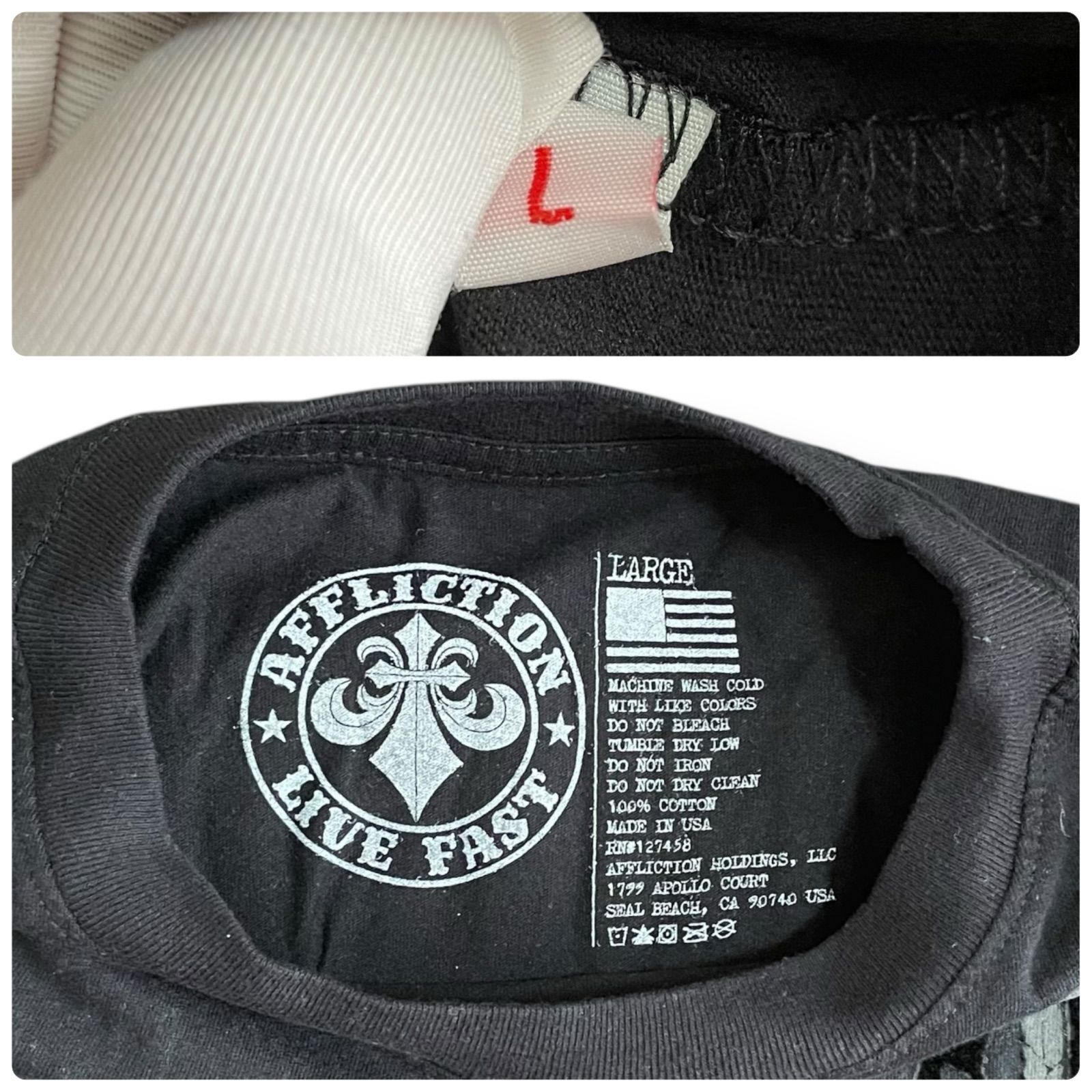 AFFLICTION アフリクション メンズ トップス Tシャツ 半袖 黒 ブラック 