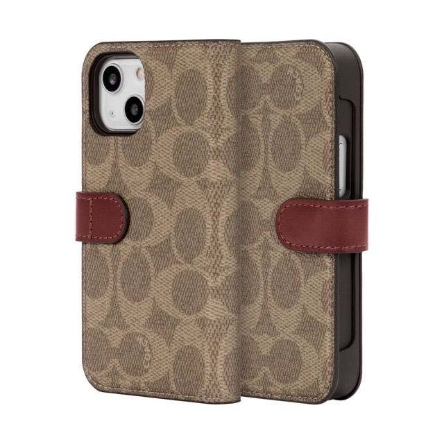 【専用】iPhone 13 Pro フォリオ シグネチャー キャンバス カーキ 新品】COACH コーチ シグネチャーiPhone13proケース カーキ