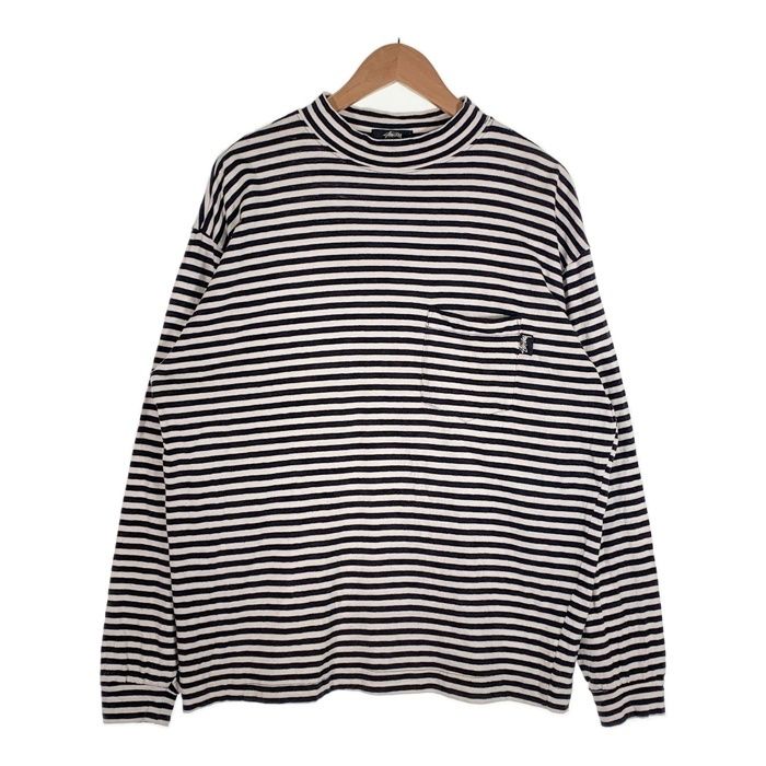 80´s STUSSY ステューシー モックネック ボーダーポケットロング 