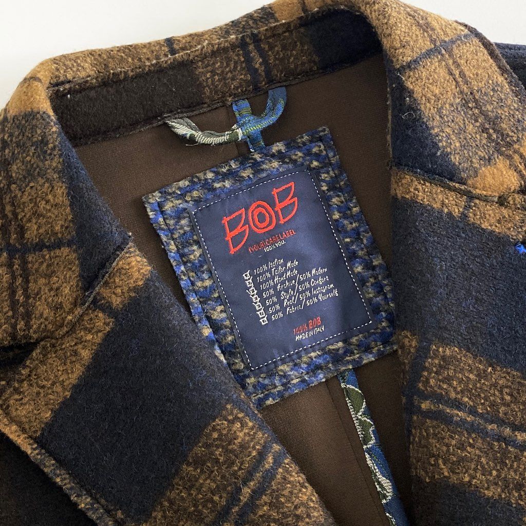 45h7【イタリア製】BOB ボブ ボンディングメルトン チェスターコート