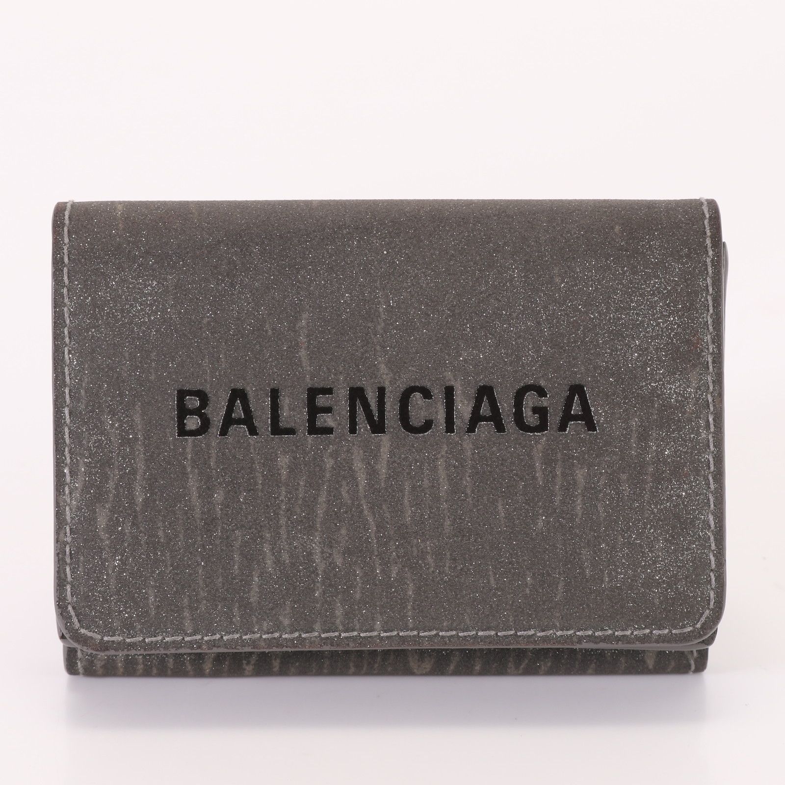 美品 BALENCIAGA バレンシアガ レザー ラメ スクエアトゥ 甲ストラップ チャンキーヒール ミュール 35.5 約22.5cm 紫×紺 121 BALENCIAGA - バレンシアガ ショルダーバッグ メタリック シルバー