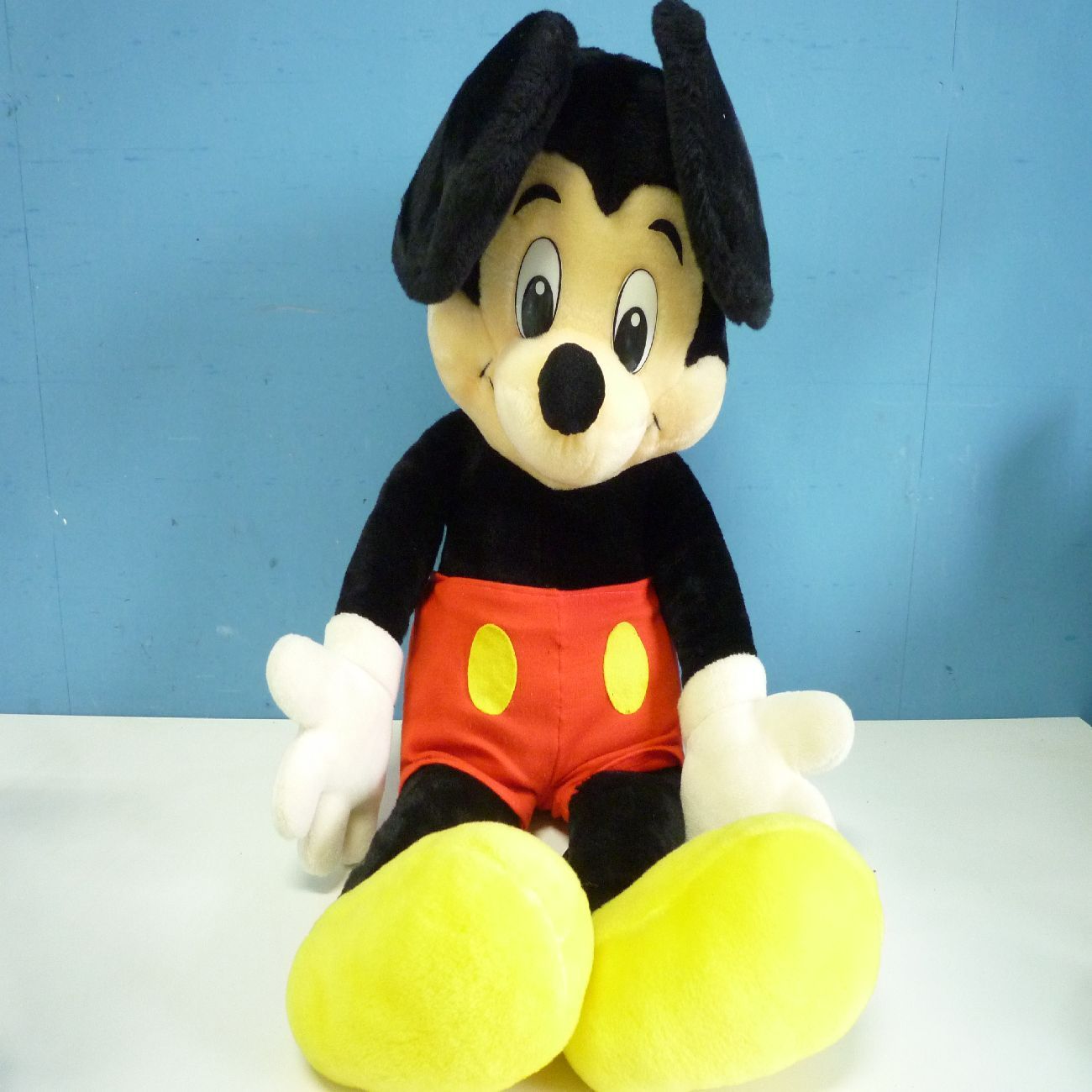 昭和レトロ ミッキーマウス ぬいぐるみ 高さ80㎝ 幅40㎝ BIGサイズ TDL 1980年代 当時物 ビンテージ 人形 ディズニー レトロミッキー