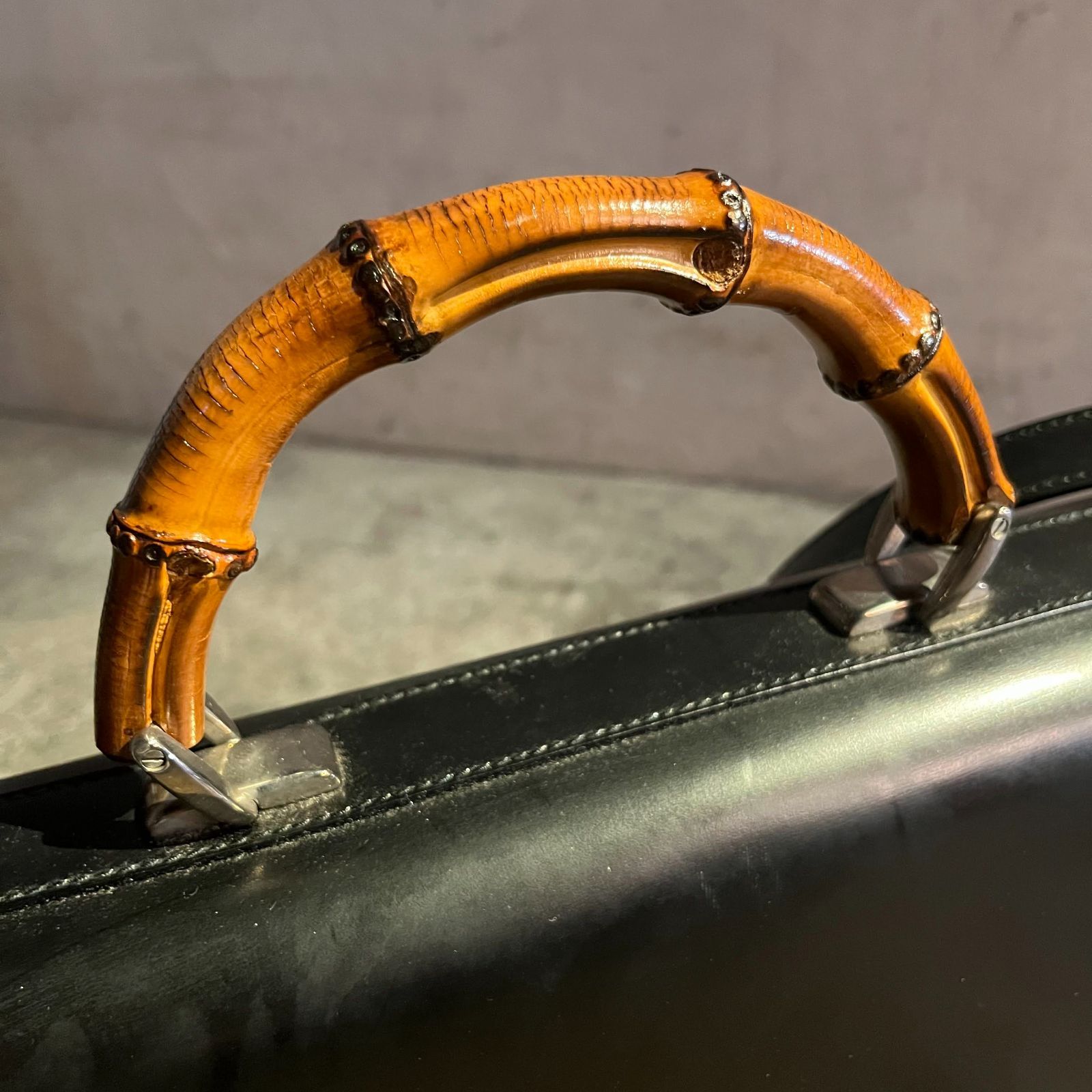 GUCCI バンブーハンドルレザーブリーフケース 2WAY バッグ