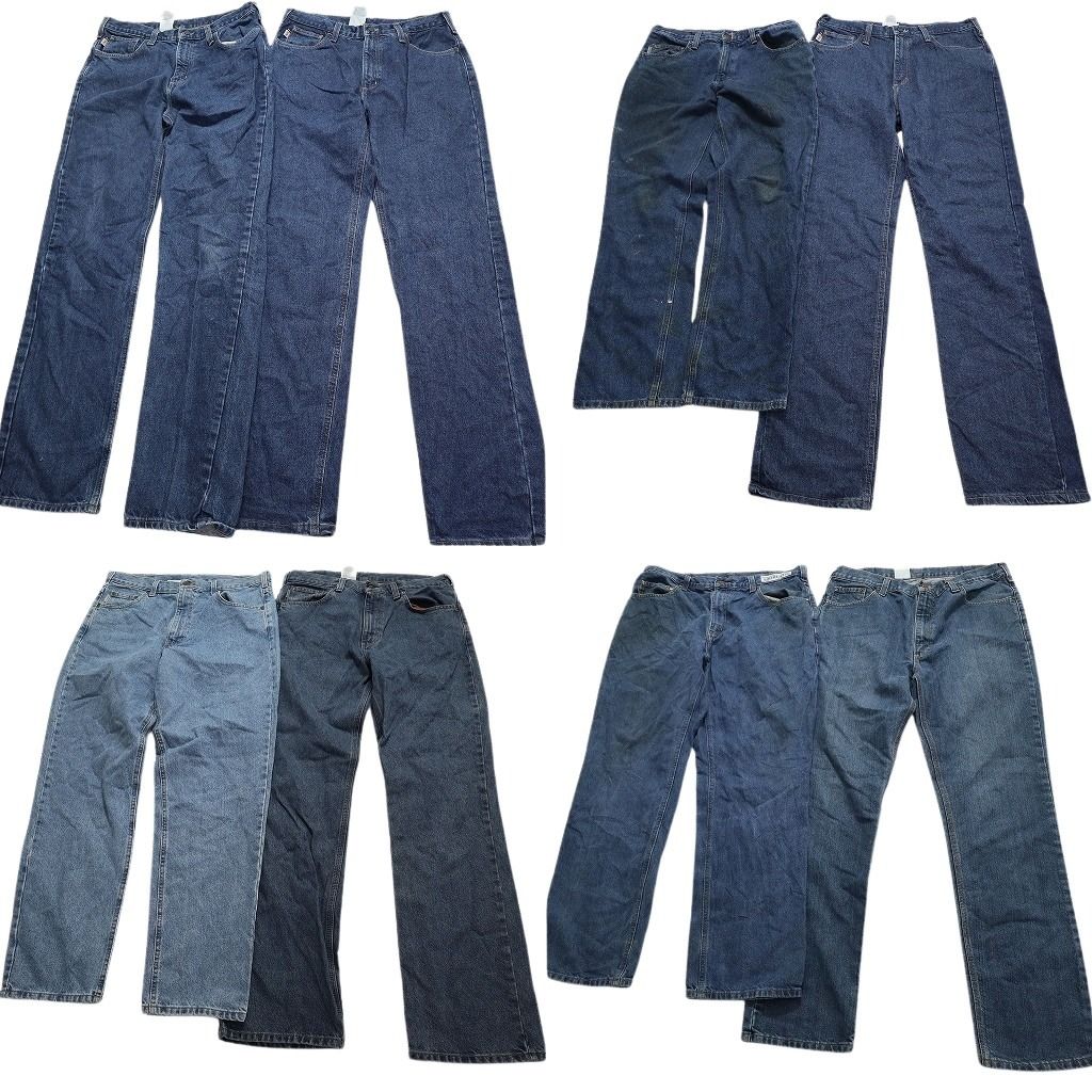 古着卸 カーハート Carhartt デニム パンツ 8枚セット メンズ 36 |35 |34 インディゴブルー フェード アメカジ 古着 NA3413