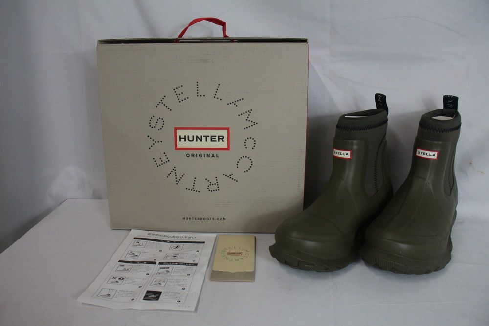 ◇HUNTER STELLAMCCARTNEY コラボ レインブーツ オリーブ UK5 24