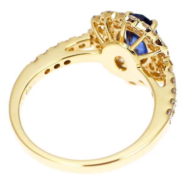 K18YG サファイア ダイヤモンド リング 1.147ct D0.68ct - メルカリ