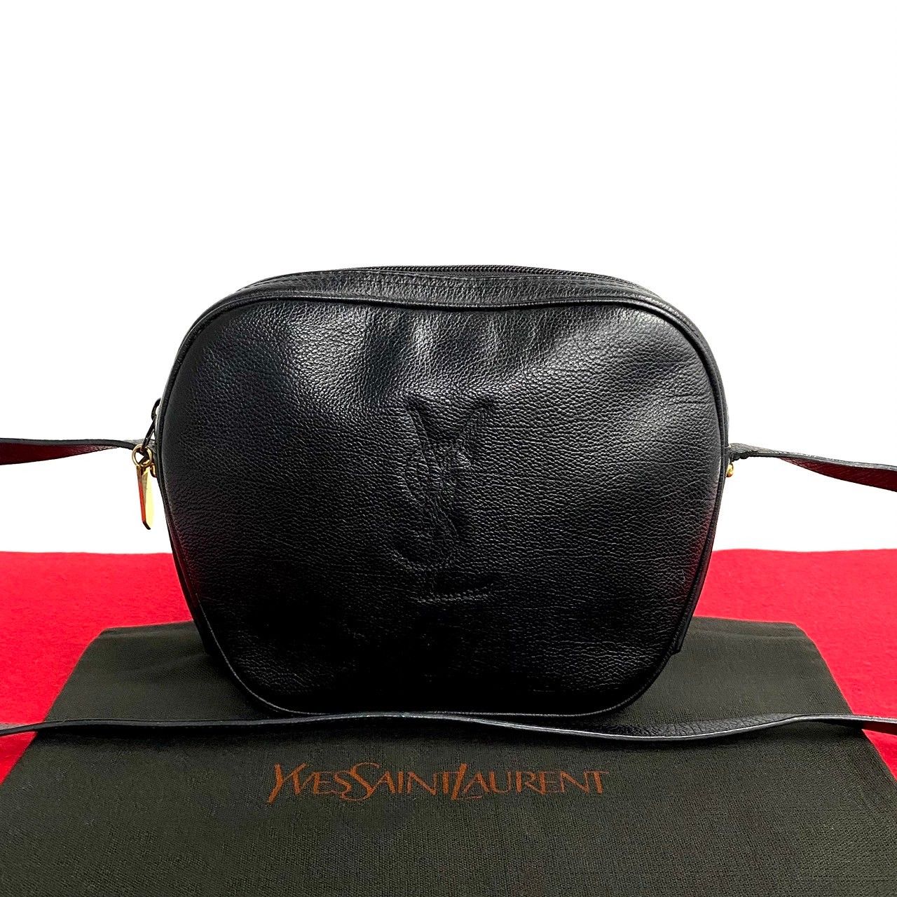 極 美品 イヴサンローラン YSL ロゴ レザー ショルダーバッグ ポシェット 極 美品 YVES SAINT LAURENT イヴ・サンローラン ロゴ レザー 本
