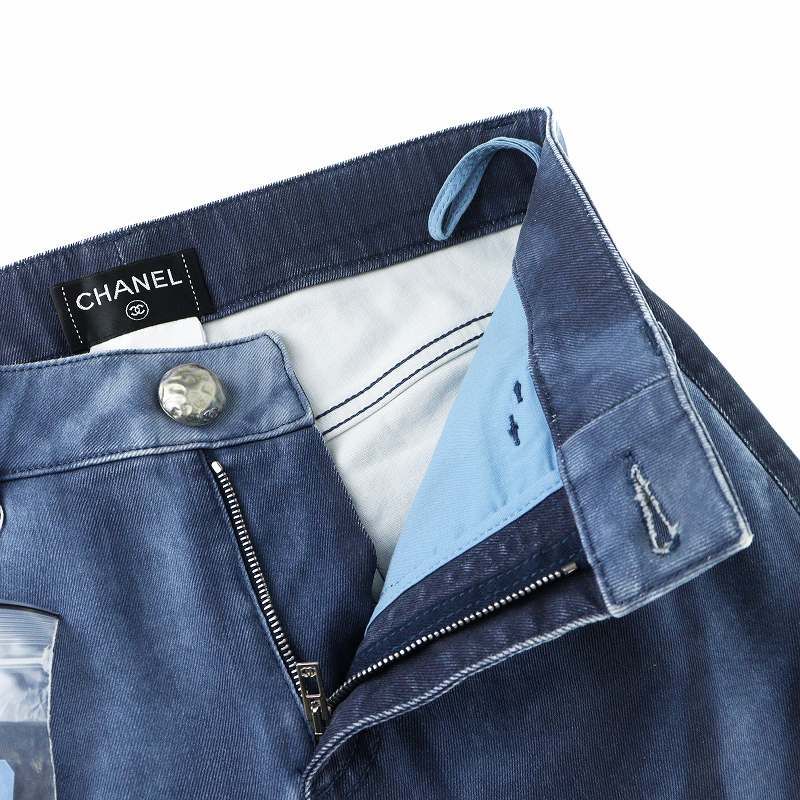 CHANEL スキニーデニム　34サイズ シャネル CHANEL ストレート デニムパンツ スキニー ジップ
