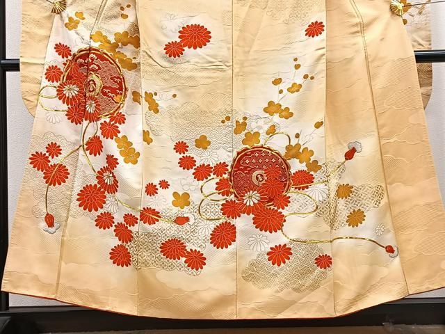 平和屋着物□豪華振袖 駒刺繍 鏡裏花文 暈し染め 金彩 正絹 逸品