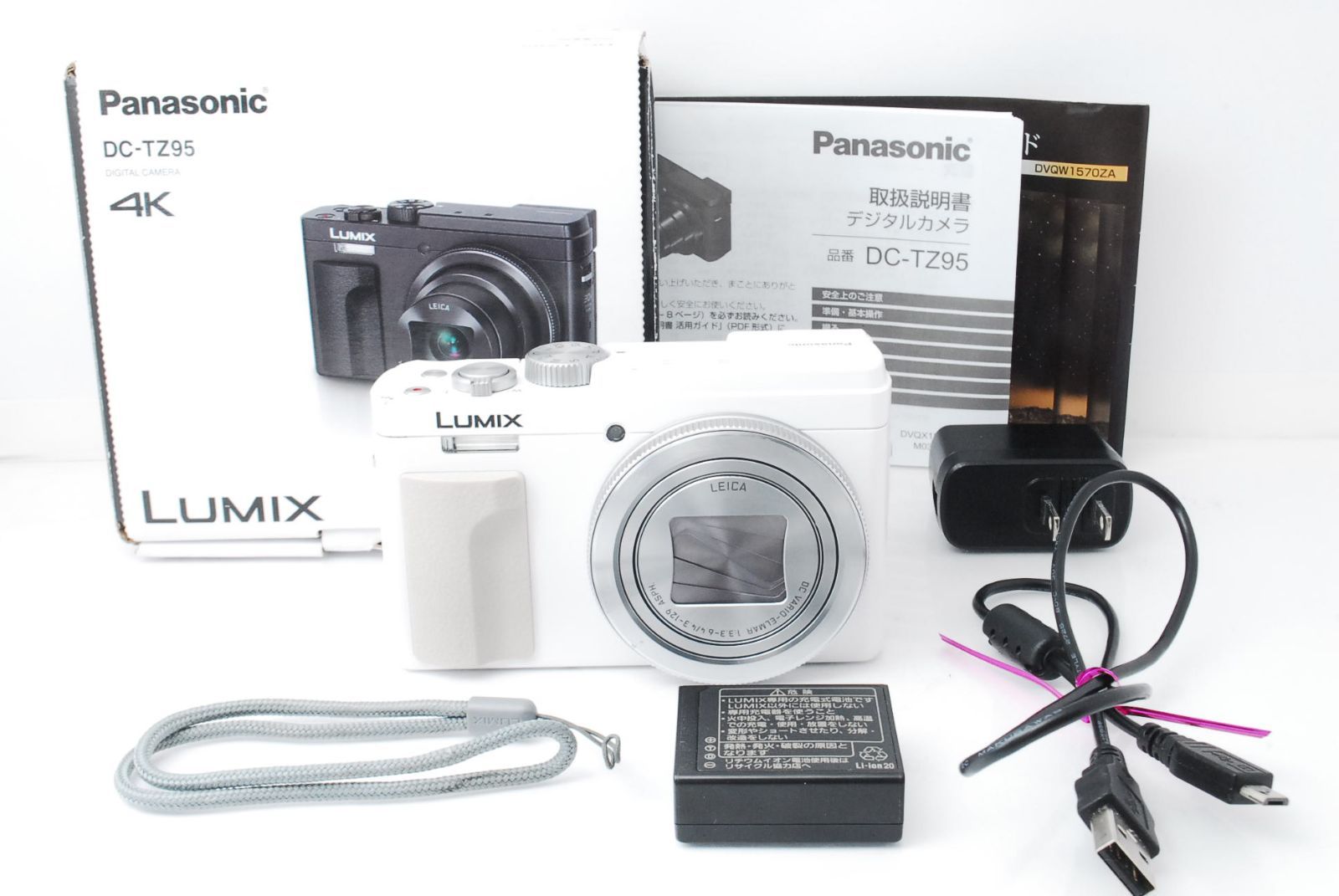 極美品⭐️動作良好⭐️ホワイト⭐️Panasonic LUMIX DC-TZ95 ❤️旅行に最適♪高倍率ズーム＆4K対応☆パナソニック LUMIX DC
