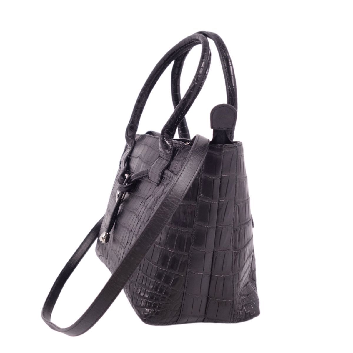 美品 クロコダイル CROCODILE バッグ 2way ハンドバッグ ショルダー 