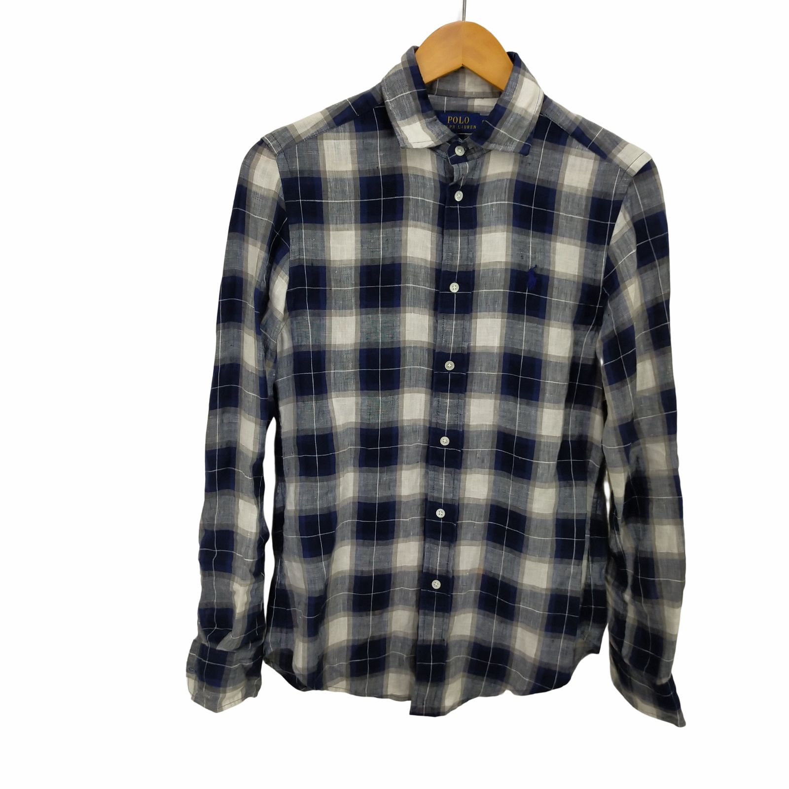 polo ralph lauren シルクリネンチェックシャツ POLO by Ralph Lauren リネン×シルク チェックシャツ SIZE XXL
