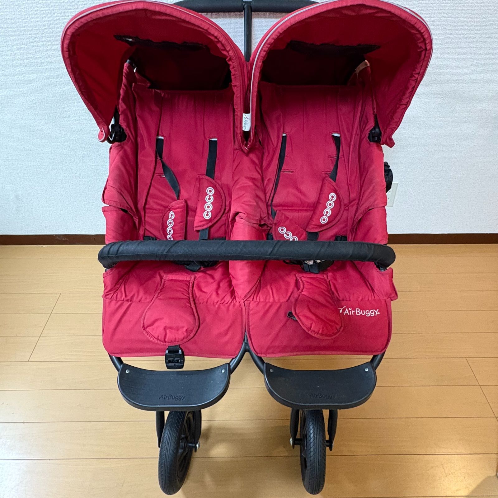 AirBuggy ココダブル　双子　ベビーカー レッド　（送料込み） エアバギー ココダブル レッド 双子ベビーカー AIR BUGGY