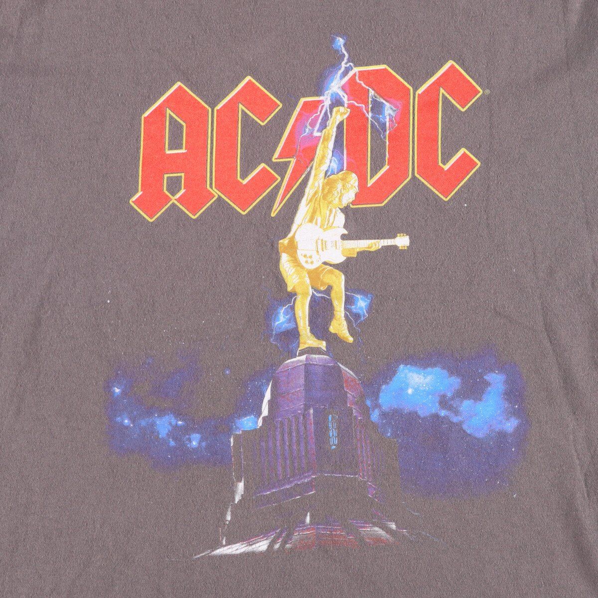 バンドTシャツ エーシーディーシー ACDC AC⁄DC 古着 バンT 00年代 公式通販 フェード ブラック スミクロ 半袖Tシャツ Tシャツ エーシーディーシー⁄バンドTシャツ⁄古着⁄バンT of サイズXL