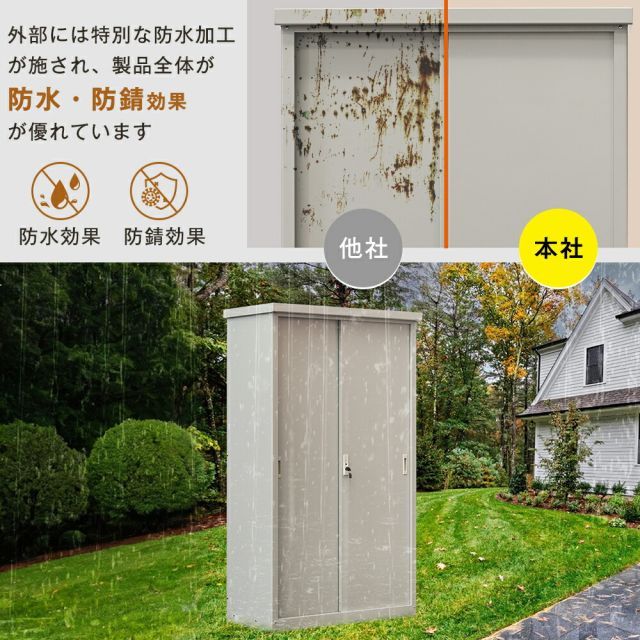 鍵付き 可動棚付き