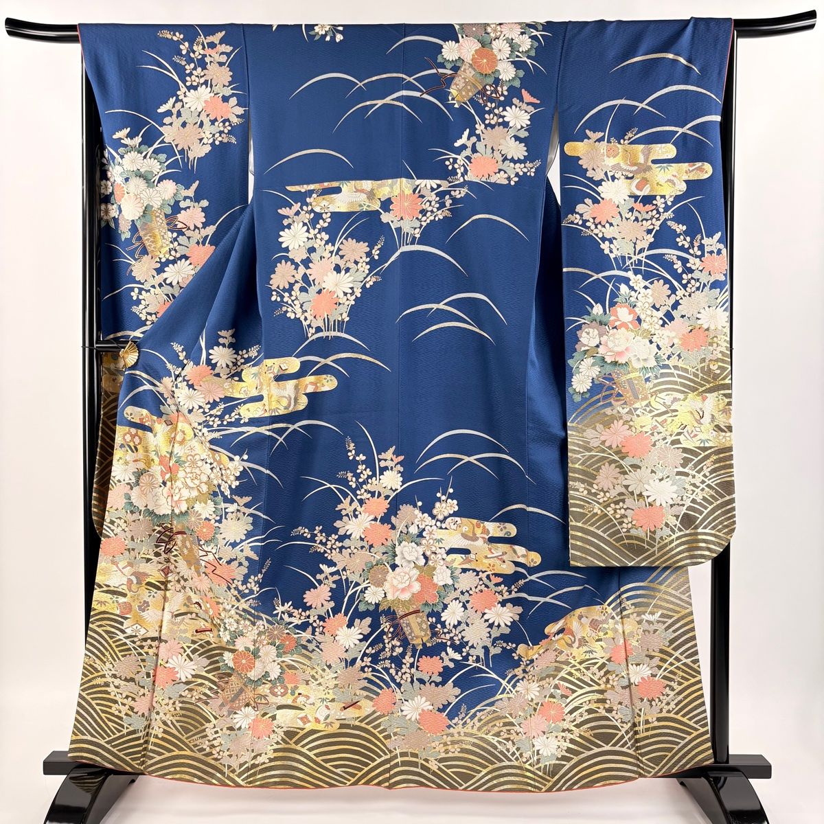 振袖 身長147-162cm 鮮やかな青　正絹　古典 楽天市場】【在庫一掃】 振袖 身丈169.5cm 裄丈67.5cm L 袷 鈴
