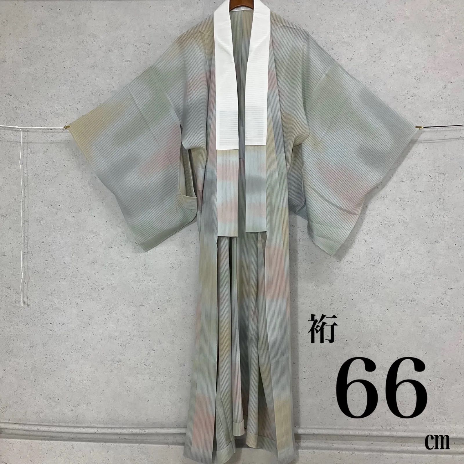 kimono+one◇厳選◇美品◇夏物◇単衣◇夏長襦袢◇縦絽縮緬◇暈し染め