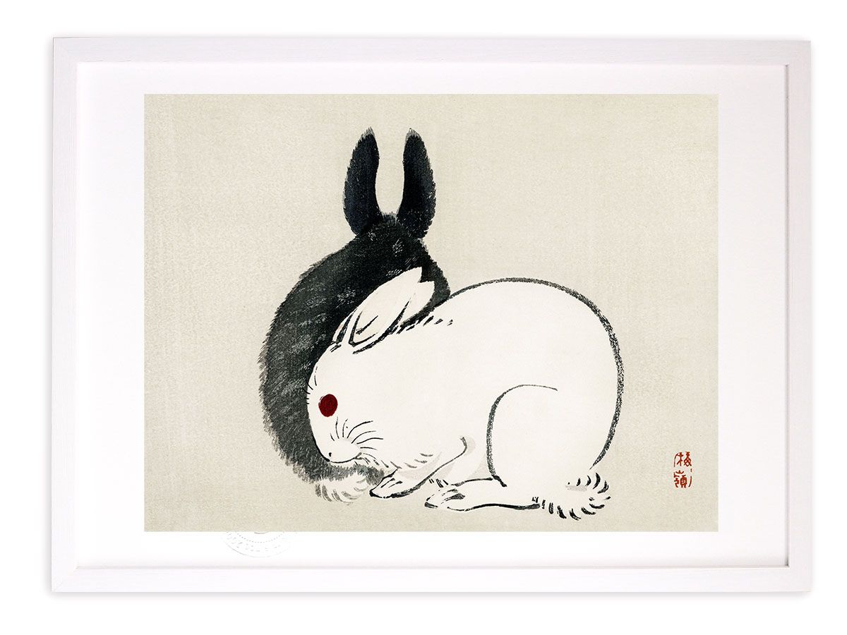 版画 絵画 販売 名画 日本画 うさぎ 幸野楳嶺 インテリア 壁掛け 額