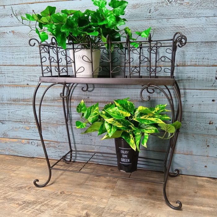 ガーデニング雑貨 花台 フラワースタンド 棚 ラック シェルフ ガーデン雑貨 ガーデニング 雑貨 アンティーク ナチュラル おしゃれ かわいい RACK リーフ プランタースタンド CG-GX-61-140