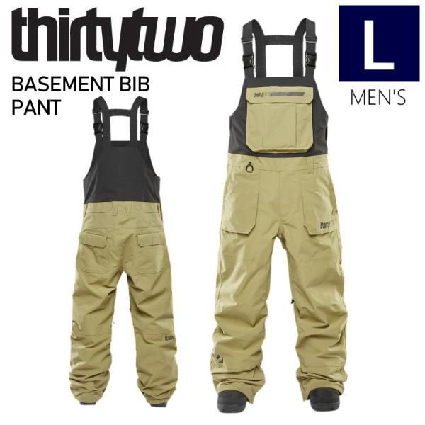 24-25 THIRTYTWO BASEMENT BIB PNT KHAKI Lサイズ メンズ スノーボード スノボウェア パンツ PANT 型落ち 日本正規品 ◎