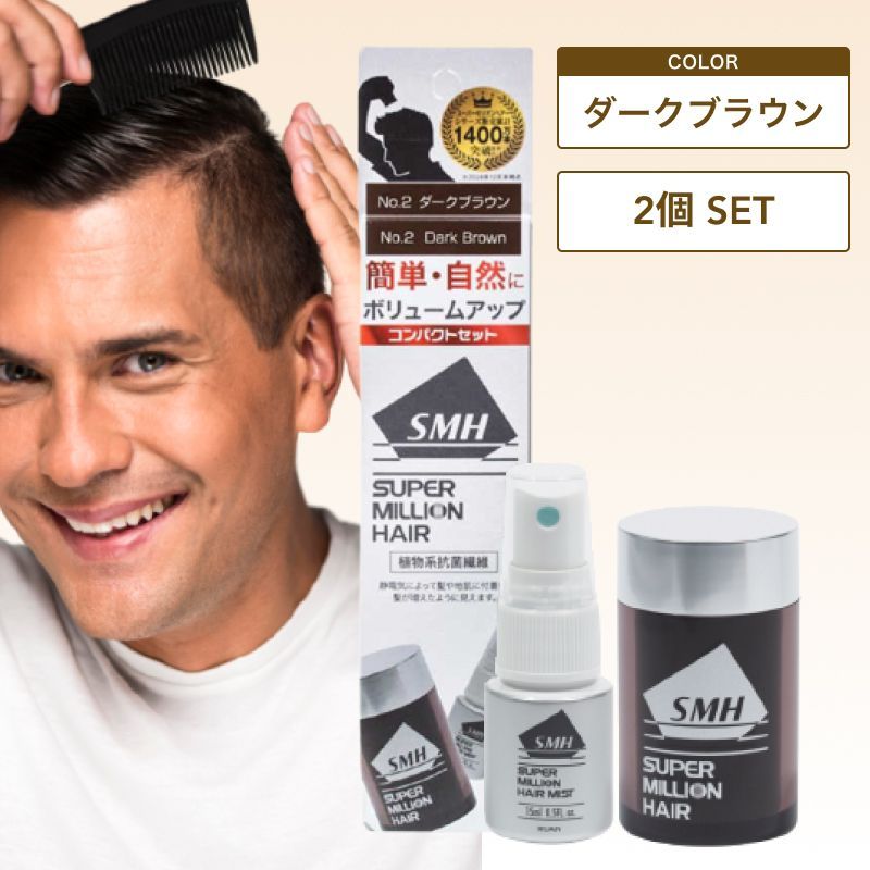 ダークブラウン ルアンスーパーミリオンヘアー３０ｇ２個ミスト新パッケージ２本 スーパーミリオンヘアーレディースセット / ルアン(ヘア