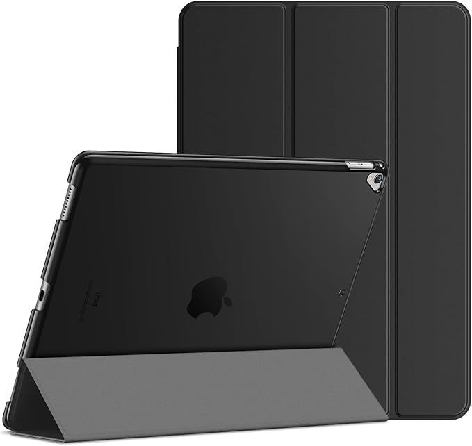 JEDirect iPad Pro 12.9 (2015/2017型) ケース レザー 三つ折スタンド オートスリープ機能 スマートカバー (ブラック)