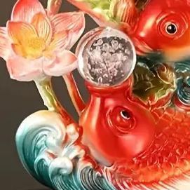 鯉 置物 蓮華 樹脂製 金運アップ 開運 商売繁盛 玄関 インテリア