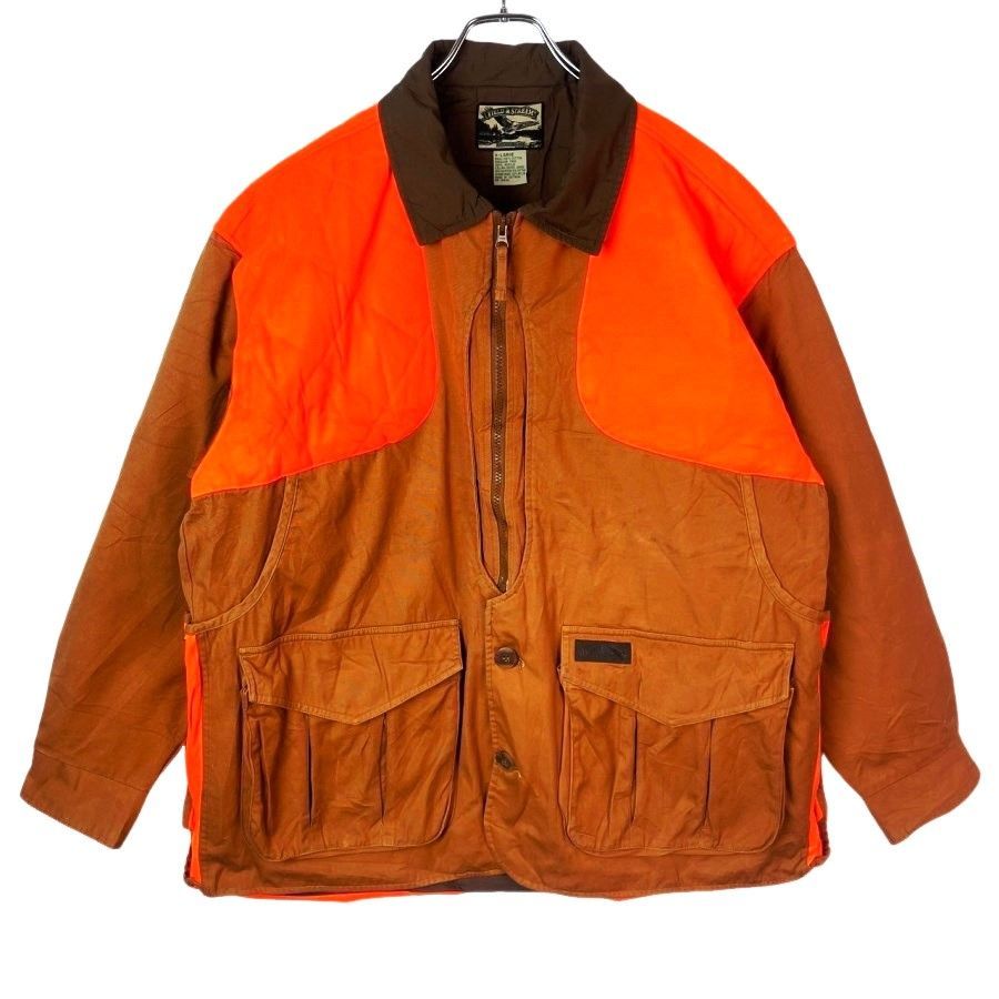 レザー切替コーデュロイジャケット 太畝 オレンジ 一点物 レトロ