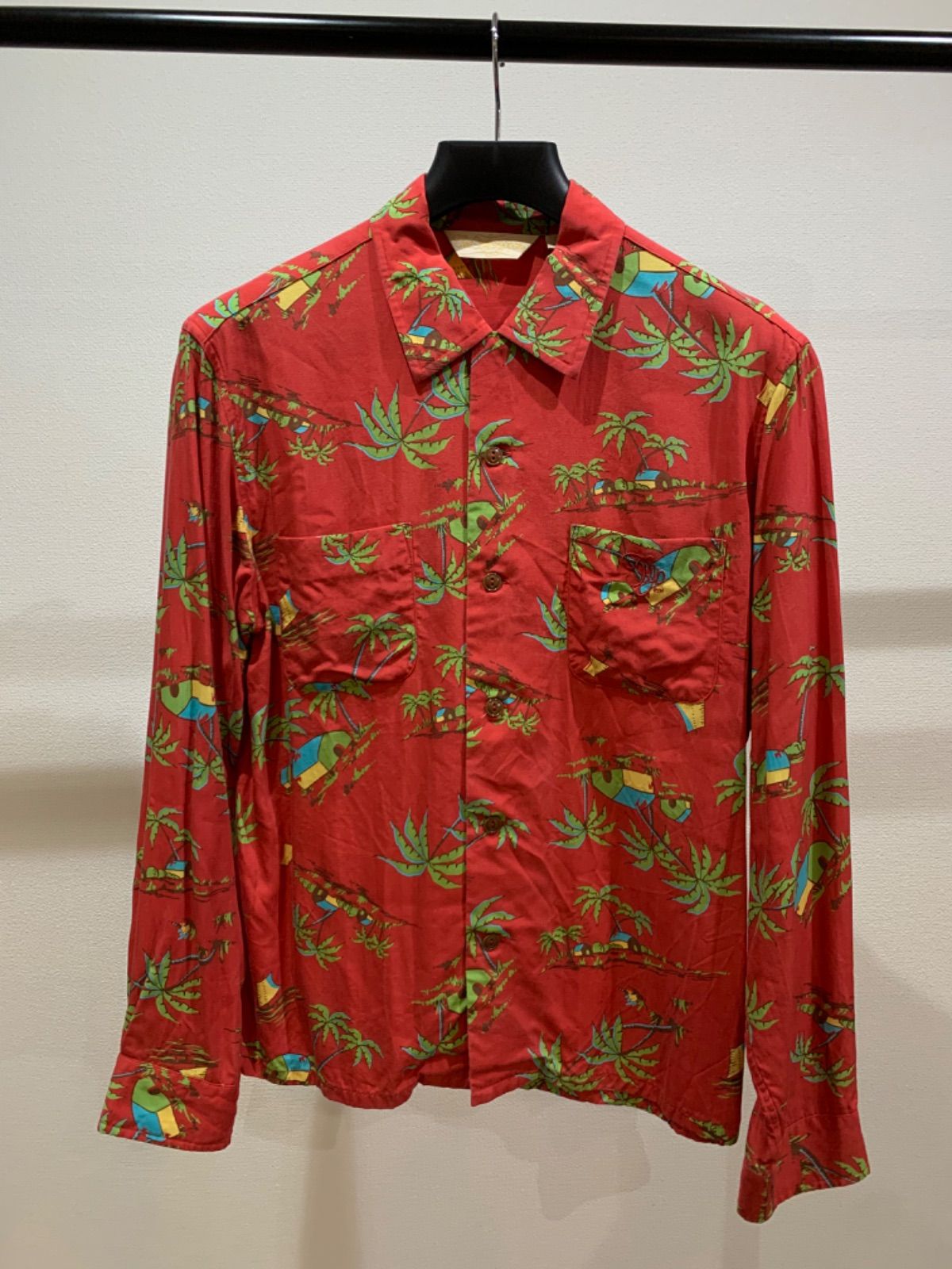 【USED】The Stylist Japan hawaiian shirt ''Red'' ザスタイリストジャパン ロングスリーブ アロハシャツ ''レッド'' サイズ；M