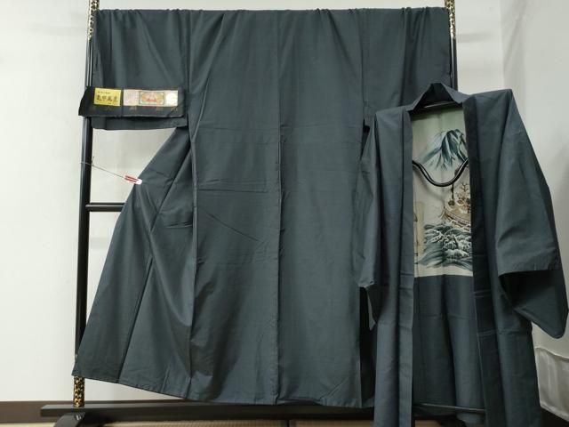 平和屋着物●男性 本場大島紬 アンサンブル 亀甲萬葉 井田哲則作 キングサイズ ますいわ屋扱い 証紙付き 正絹 CAAW7988yc