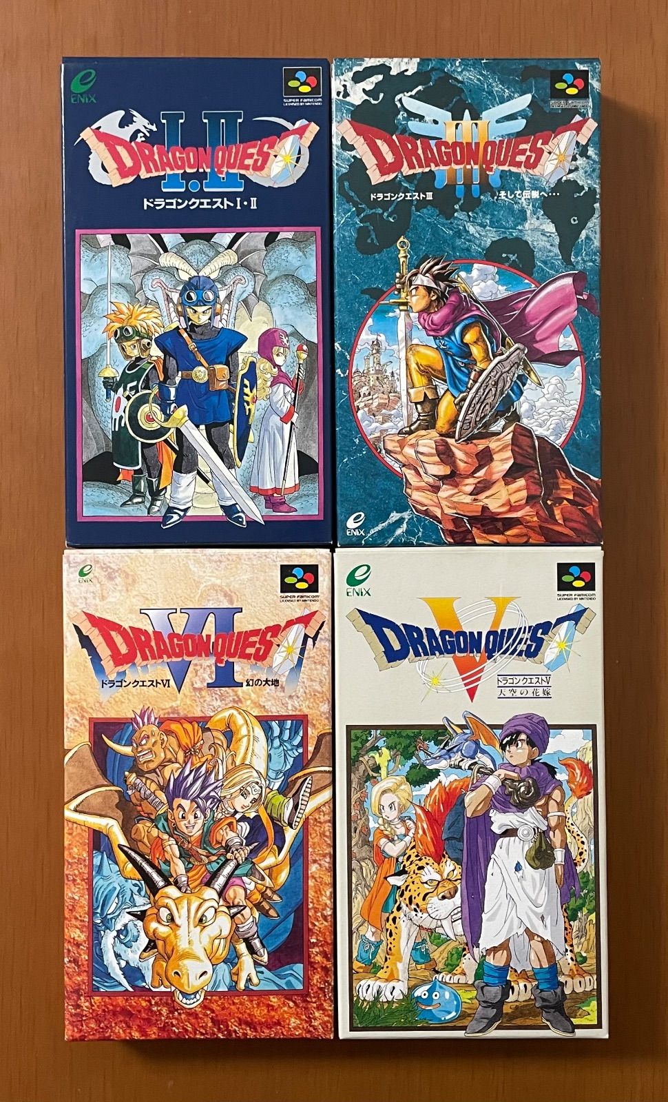 【レア】SFC ドラゴンクエスト Ⅰ.Ⅱ Ⅲ Ⅴ Ⅵ箱説ハガキ付き 4本セット レア】SFC ドラゴンクエスト Ⅰ.Ⅱ Ⅲ Ⅴ Ⅵ箱説ハガキ付き 4本