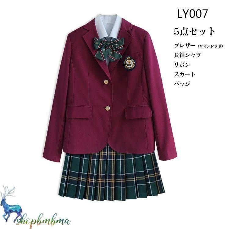 130  赤チェック スカート 制服 4点セット スーツ 卒園式 入学式 女児