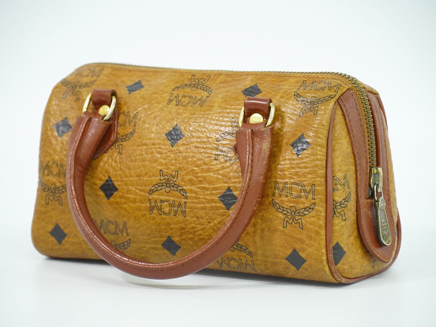 美品 MCM エムシーエム ハンドバッグ ミニボストン ヴィセトス レザー