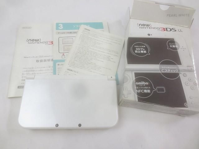 品 ゲーム ニンテンドー3DS LL 本体 RED-001 パールホワイト 動作品 き