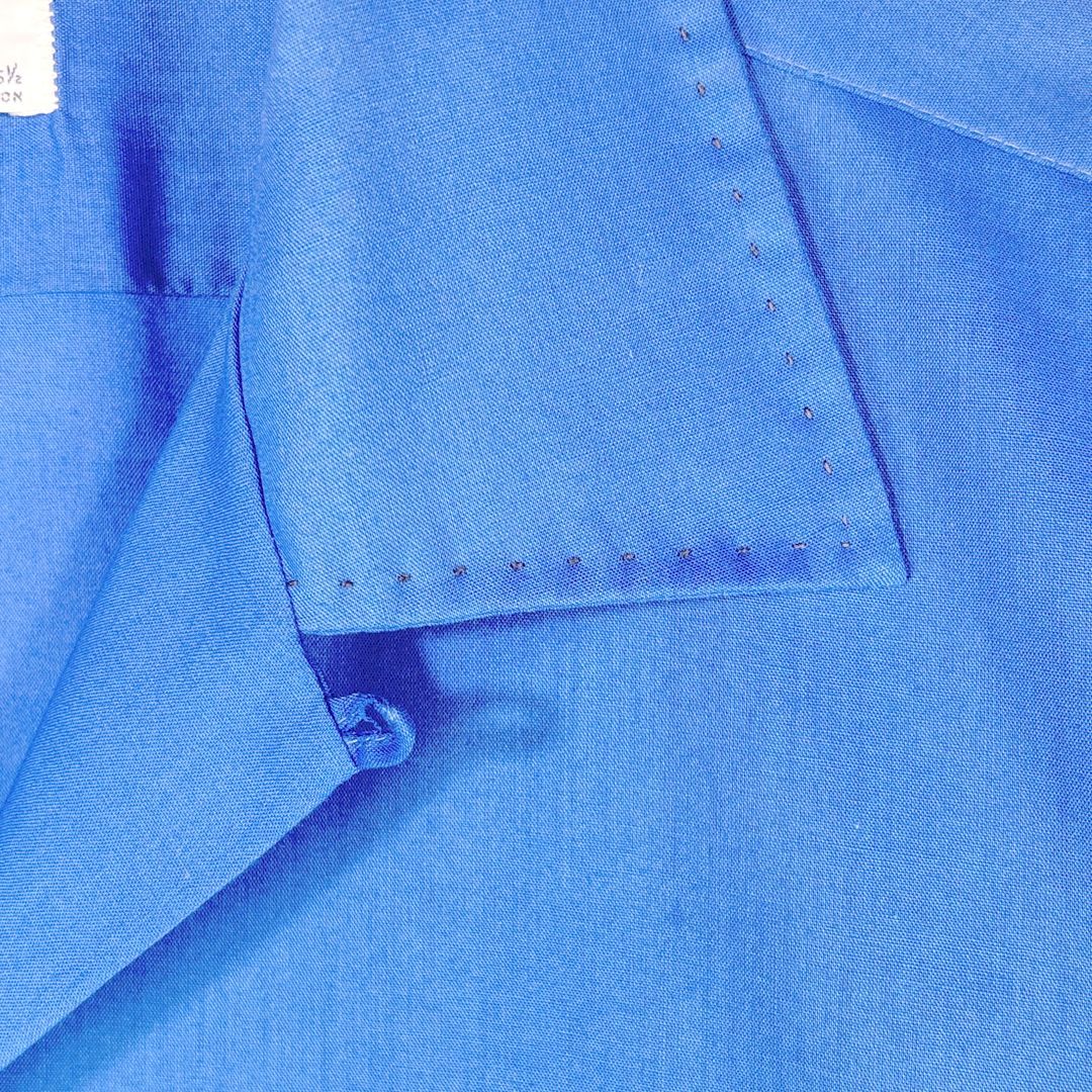 70s アロー USA製 ヴィンテージオープンカラーシャツ ワンポイント刺繍