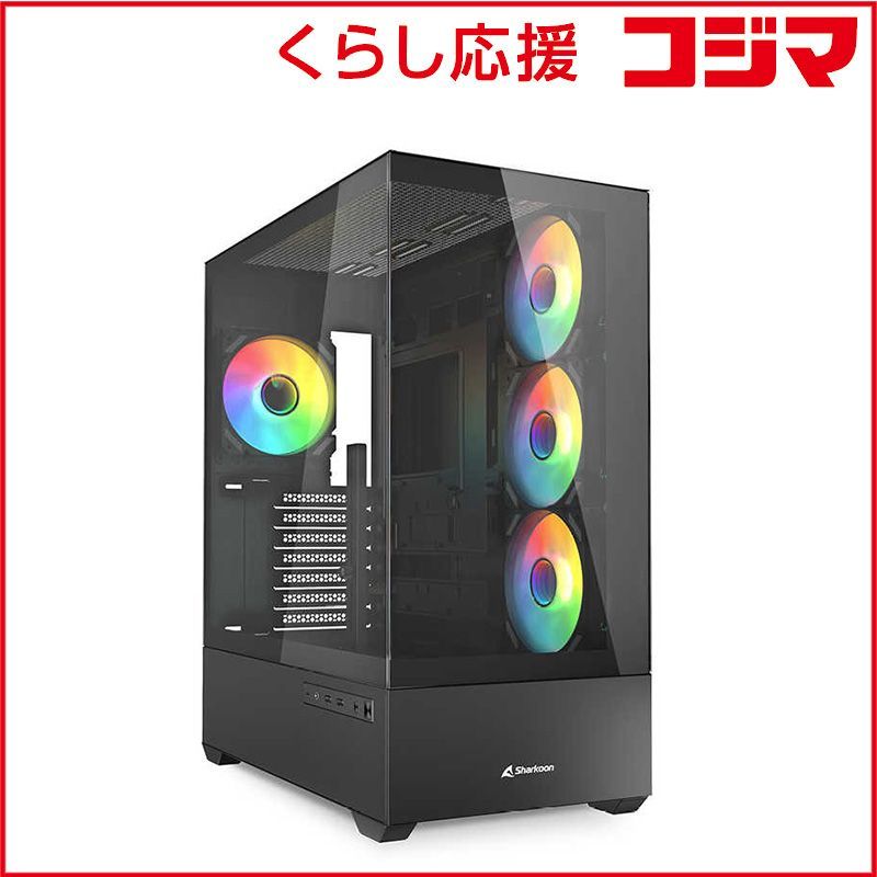  【 新品 未開封 】   SHARKOON ＰＣケース SHA-AK6-RGB-BK 未使用 送料無料 PCケース(自作PC用)