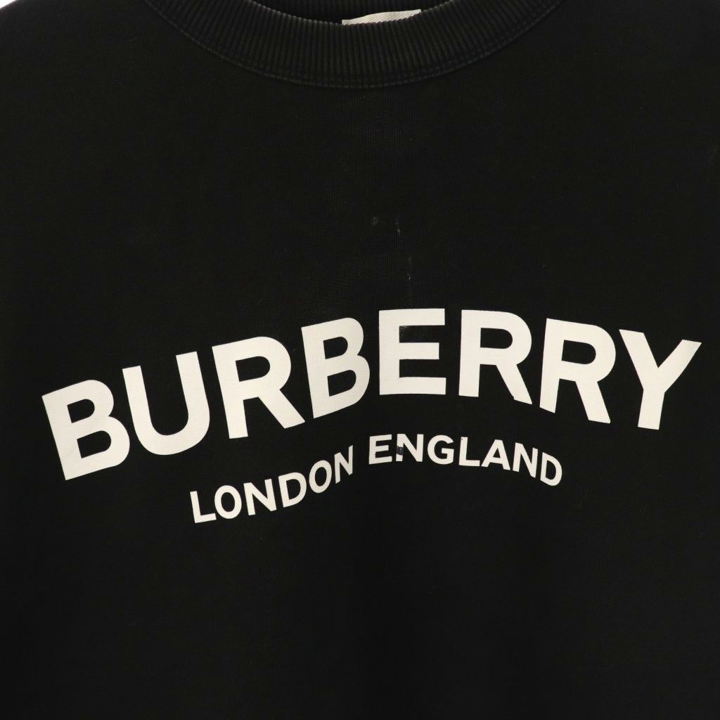 本物大特価提供！ バーバリー BURBERRY ロゴスウェット カットソー 長袖 M ブラック ホワイト 8011357 |DO OS