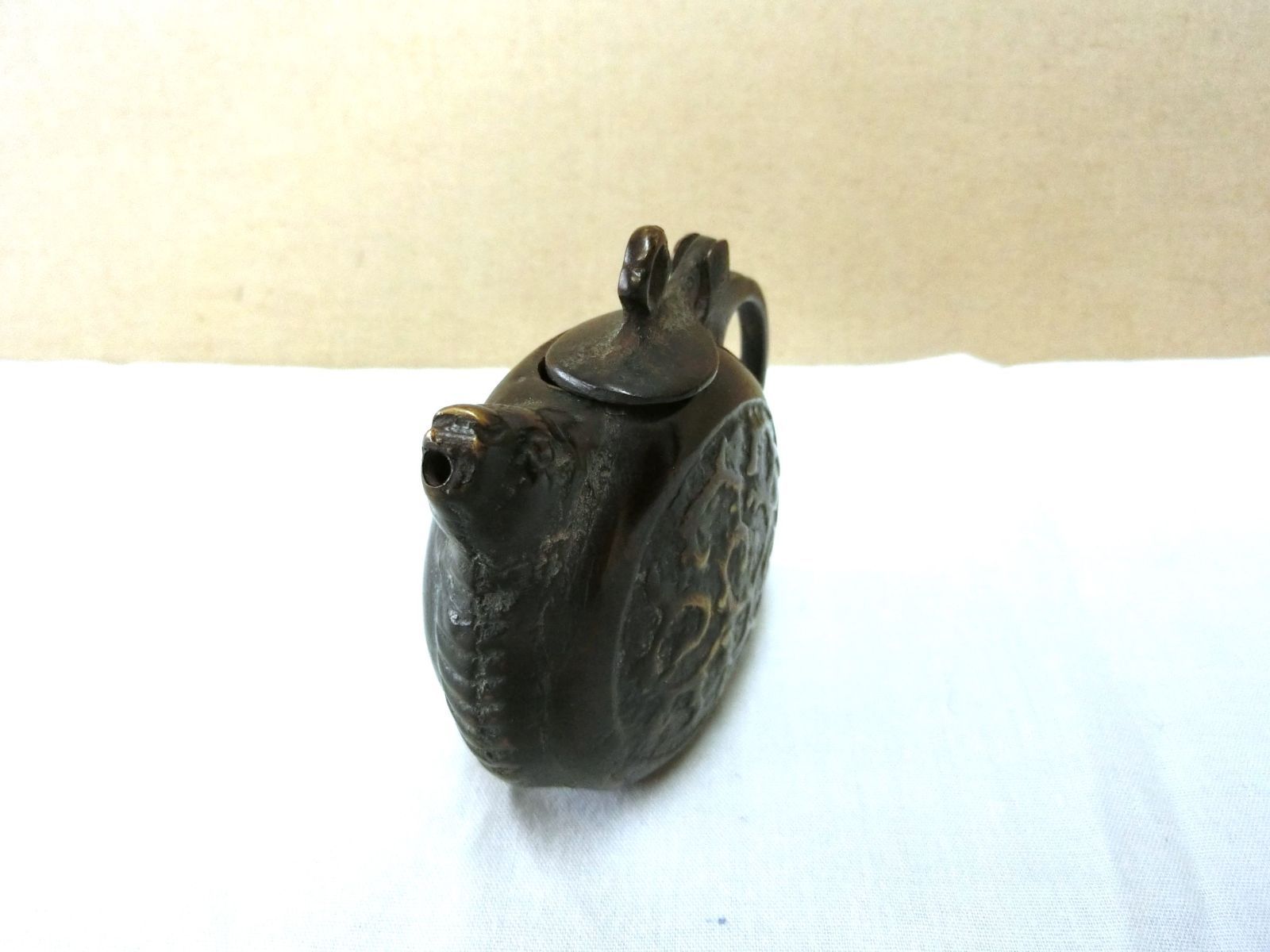 水滴 文房具 習字道具 銅器獣口 】◇インテリア 硯 骨董 古玩