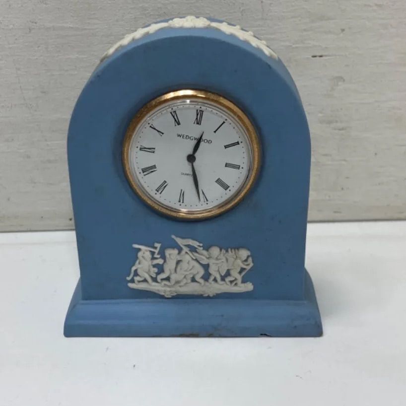 ウェッジウッド ジャスパーサイン入置時計 最大幅約23cm東N7-1110☆1F