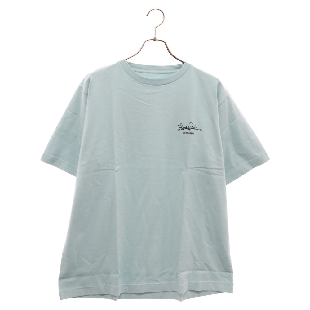 UNIFORM EXPERIMENT (ユニフォームエクスペリメント) 22SS×fragment design DONDI WHITE Tee フラグメントデザイン ロゴ半袖Tシャツ ターコイズ UE-220007