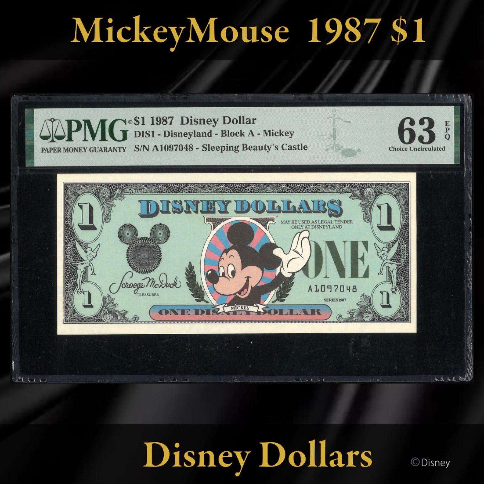 ディズニー　ダラーズ　６種 Yahoo!オークション - ディズニーダラー 1ドル札(1987年版) $1