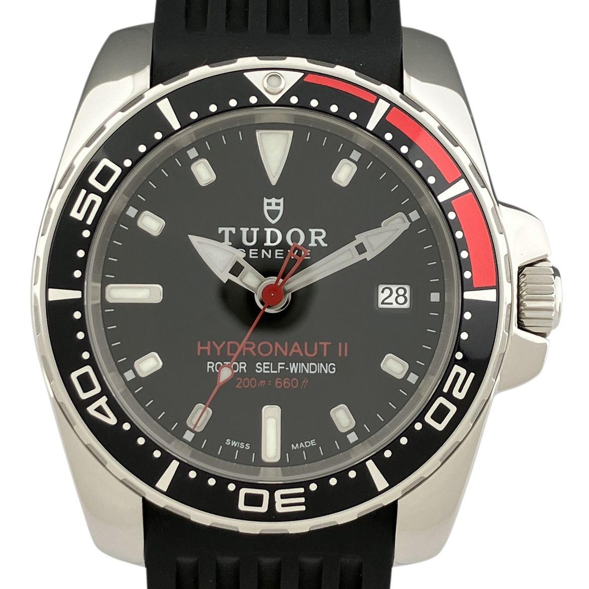 チュードル TUDOR チューダー ハイドロノート2 20060N 腕時計 SS ラバー 自動巻き ブラック メンズ 【中古】