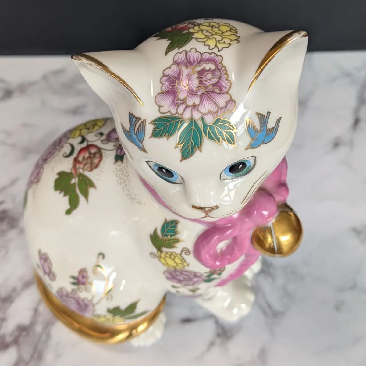 フランクリンミント ハンドペイント フィギュリン 猫 置物 陶器