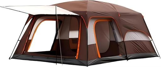 Jumeiテントキャンピングテントドームテント2ルーム二重層4-6人用設営